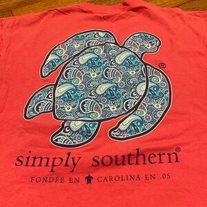 Simply Southern Bright Pink Short Sleeve Tee Large